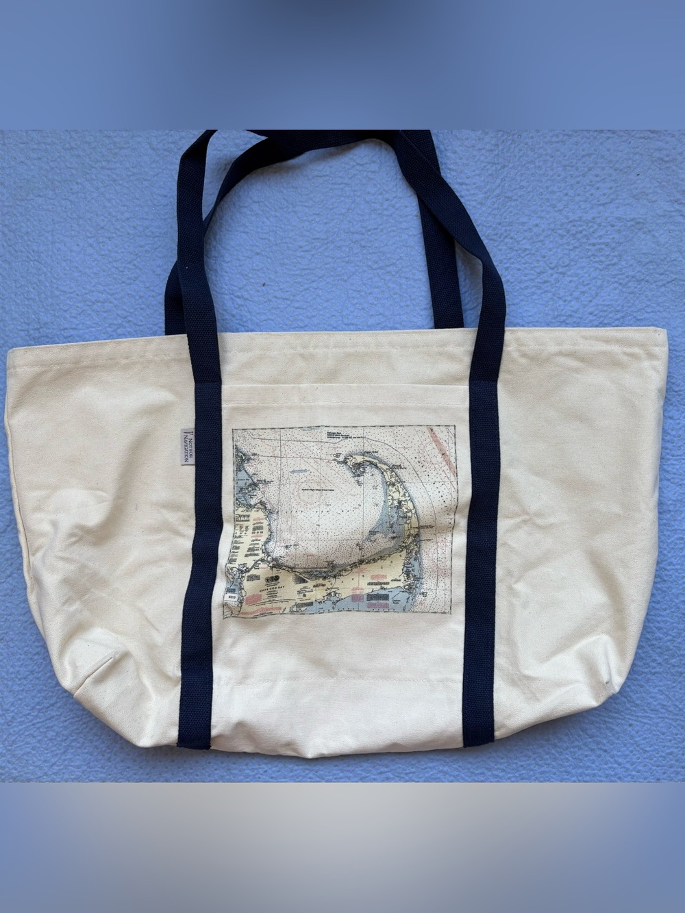 Not for Navigation Cape Cod Nautical Chart Oversized Beach Tote NWOT